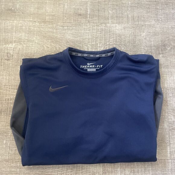 Nike Therma Fit Activewear Crewneck Sweatshirt Blue Small Pullover Therma-Fit - Picture 16 of 16